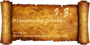 Visnyovszky Zoltán névjegykártya
